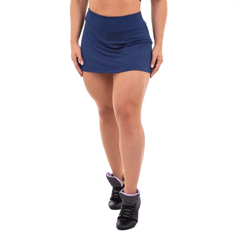 Short Saia Tapa Bumbum Feminino Cintura Alta Suplex Cós Alto Academia Fitness Ginástica Roupas pra Academia - Bella Net (GG, PRETA)