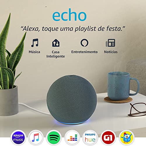 Alexa (4ª Geração): Com som premium e hub Zigbee de casa inteligente - Cor Branca